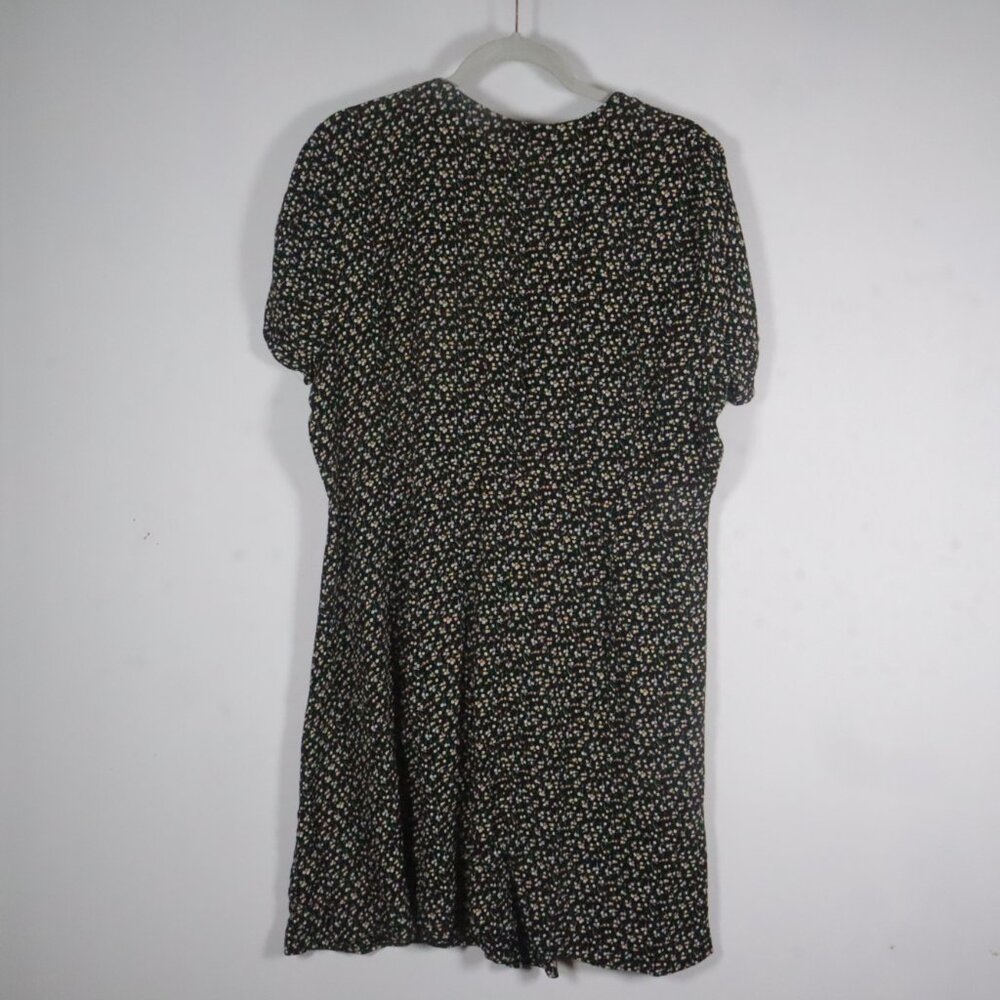 Madewell Women Button-Wrap Dress in Playground Posies Dress Size L Black Floral - Picture 8 of 16